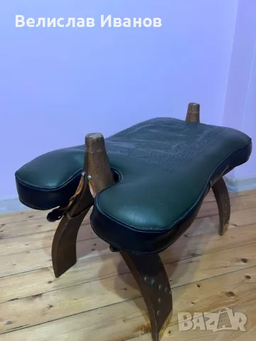 Египетско столче с перфектна кожа. Отлично състояние., снимка 4 - Антикварни и старинни предмети - 49807961