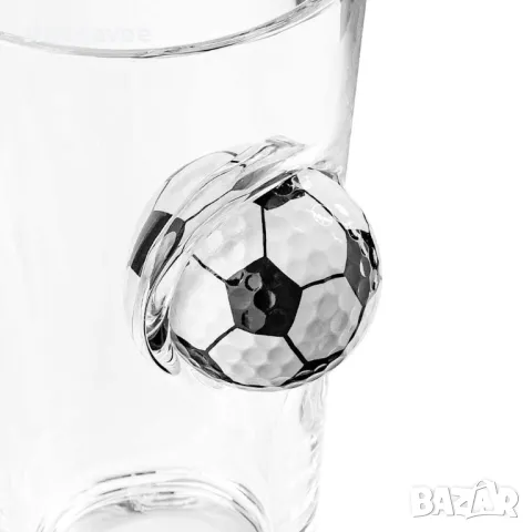 Стъклена чаша с футболна топка - 400 мл, снимка 4 - Подаръци за мъже - 49369257