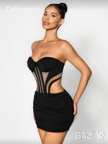 Къса черна рокля, снимка 2 - Рокли - 52880235
