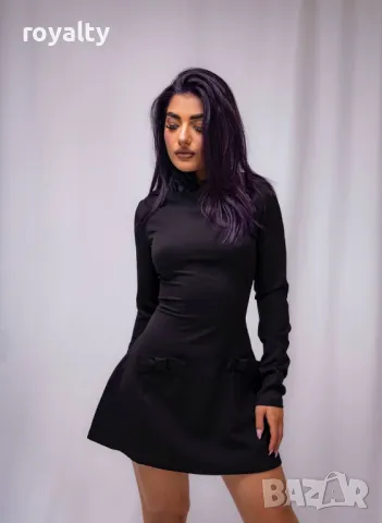 Черна елегантна дамска рокля , снимка 5 - Рокли - 49509969