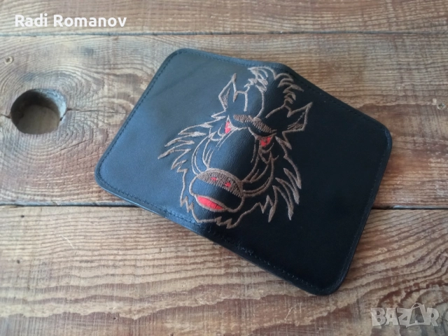 Мъжки кожен портфейл, ловен аксесоар 