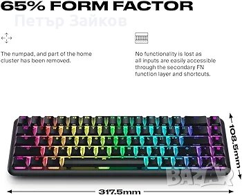 FNATIC STREAK65 - Компактна RGB 60 механична клавиатура за игри, снимка 3 - Клавиатури и мишки - 43450616