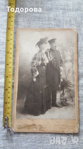 Картонена кабинетна снимка на царски офицер, снимка 3 - Антикварни и старинни предмети - 29069539