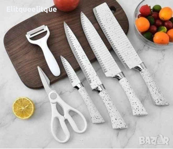 Комплект кухненски ножове от 6 части Zepter ZP-009B- бял, стилен и прецизен избор за всяка кухня, снимка 10 - Прибори за хранене, готвене и сервиране - 52202343
