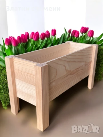 Дървена капша за саксия, снимка 4 - Саксии и кашпи - 50963087