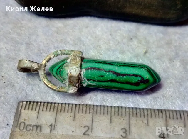 ПРЕКРАСНА СТАРА ВИНТИДЖ АРТ ВИСУЛКА от ФАСЕТИРАН МАЛАХИТ 48819, снимка 6 - Колиета, медальони, синджири - 48842325