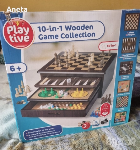 комплект дървена настолна игра 10 в 1 на Playtive