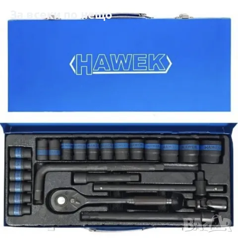 Гедоре с ударни вложки 24 части 12'' HAWEK, снимка 2 - Гедорета - 50344996