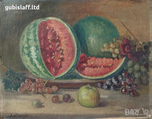 Картина, натюрморт, худ. Хр. Петров, 1950-те год.