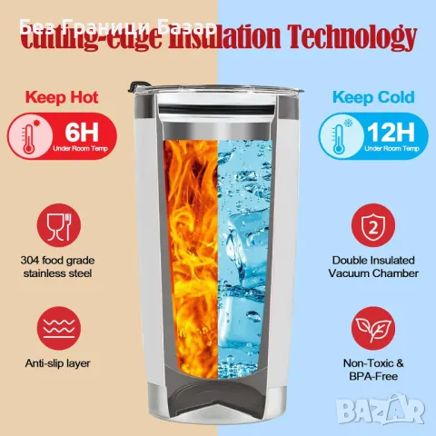 Нова Елегантна чаша с изолация – перфектен избор за 21-вия рожден ден, снимка 2 - Други - 48205279