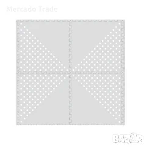 Декоративни подложки - килим за под, Тип Пъзел, Сив ба бели точки, снимка 2 - Декорация за дома - 49659894