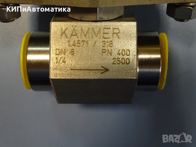 вентил с пневмоуправление Kammer Ventile 80047 G1/4 400Bar, снимка 3 - Резервни части за машини - 43046144