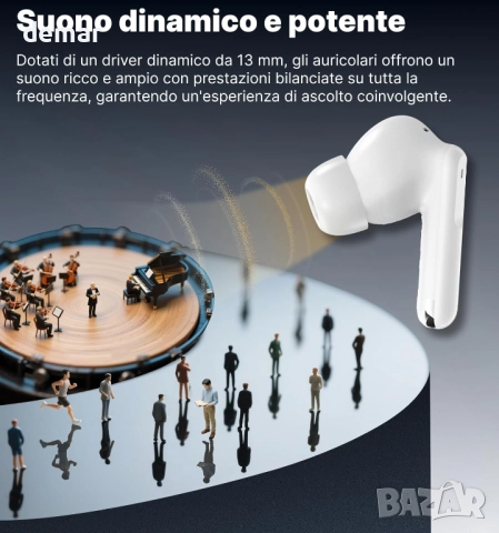 Безжични слушалки Hmusic TWS, Bluetooth 5.4 с ENC микрофон, LED дисплей, снимка 4 - Безжични слушалки - 52303848