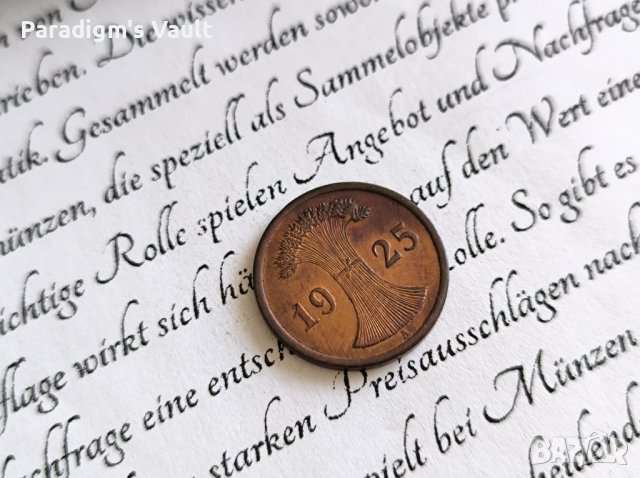 Райх монета - Германия - 2 пфенига | 1925г.; серия A, снимка 2 - Нумизматика и бонистика - 43468345