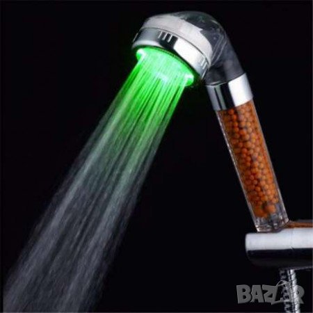 Топ избор! Турмалинов алкализиращ и йонизиращ душ светещ в 3 цвята, снимка 2 - Душ кабини и вани - 27477084