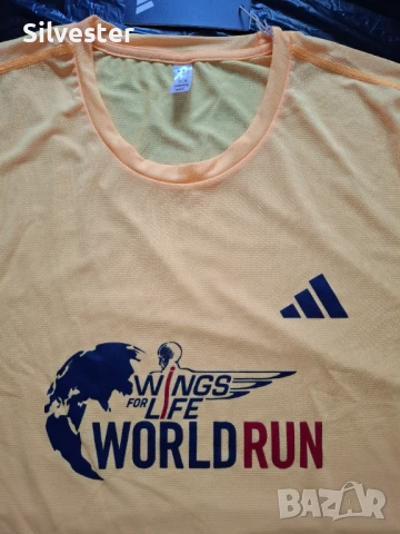 World Run Мъжка тениска АДИДАС / Adidas, Чисто нова, Размер M, L, снимка 3 - Спортни дрехи, екипи - 50757070