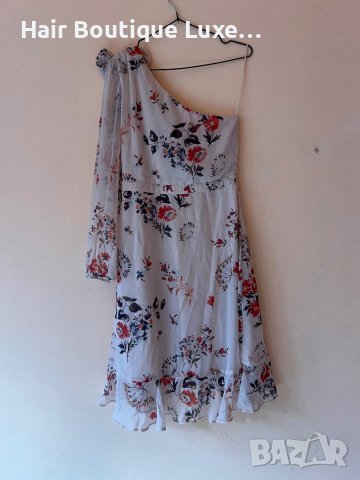 Рокля с един ръкав десен на цветя и панделка 🎀, снимка 5 - Рокли - 43839264