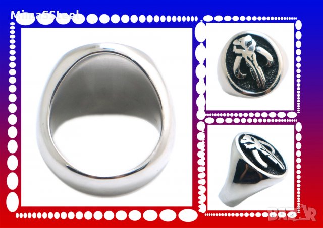 Мъжки стоманен пръстен Stainless Steel 316L Мамут, снимка 7 - Пръстени - 28959090