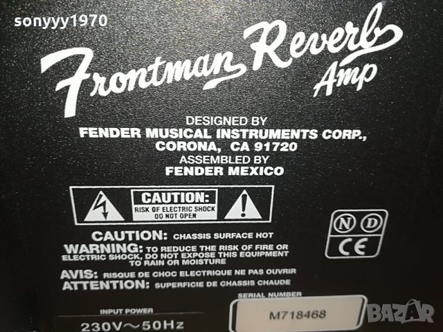 fender frontman reverb amplifier-внос germany-34х30х18см, снимка 11 - Китари - 28338733