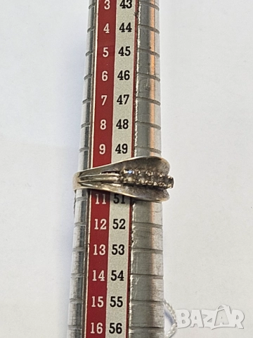 Дамски пръстен, бяло злато 585/14к 2.77гр, снимка 2 - Пръстени - 51531501