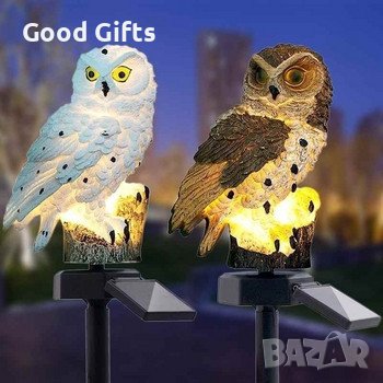 ПРОМО LED Соларна лампа Бухал - Соларна градинска лампа, снимка 4 - Соларни лампи - 40670082