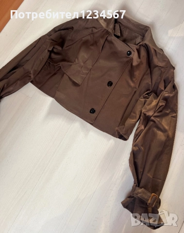 Нов къс тренчкот в кафяво, снимка 2 - Якета - 51881536