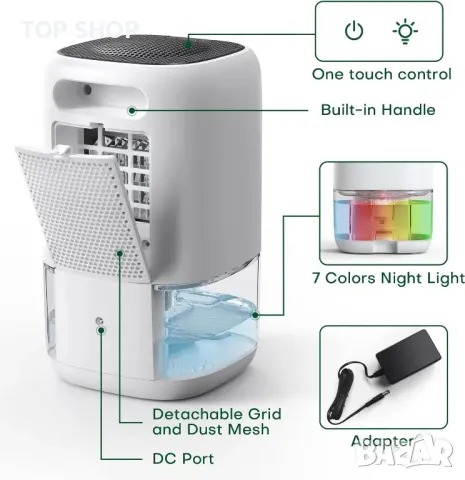 Влагоабсурбатор / Изсушител CONOPU 1000 мл с LED , снимка 8 - Овлажнители и пречистватели за въздух - 48805017