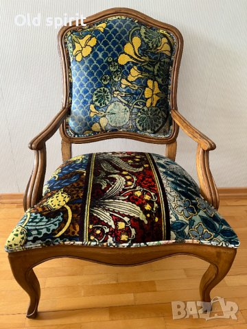 Двойка антикварни кресла – Bohème, с копринен пачуърк, снимка 2 - Антикварни и старинни предмети - 43355977
