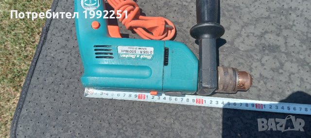 Ударна бормашина / дрелка НОМЕР 62. Black&Decker D135D. 500W. 1950 обор/мин. Max Ф13мм. Посока ляво , снимка 2 - Бормашини - 37241762