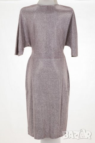 Бляскава бледолилава рокля с ламе марка NATALEE - L/XL, снимка 2 - Рокли - 32487405