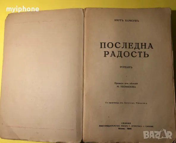 Стара Книга Последна радост/Бенони/Роза // Кнут Хамсун, снимка 2 - Антикварни и старинни предмети - 49279488