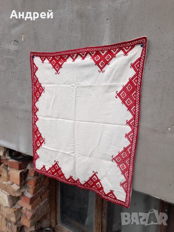 Стара бродирана покривка,каре #51, снимка 3 - Антикварни и старинни предмети - 40538940