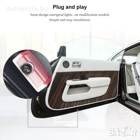 Плафони-LED с лого за Mercedes Benz ABCE EQC G GL GLA GLC GLE M class , снимка 1