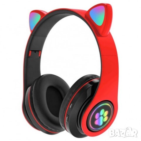Забавни Bluetooth светещи слушалки с котешки уши, снимка 4 - Слушалки и портативни колонки - 35067697