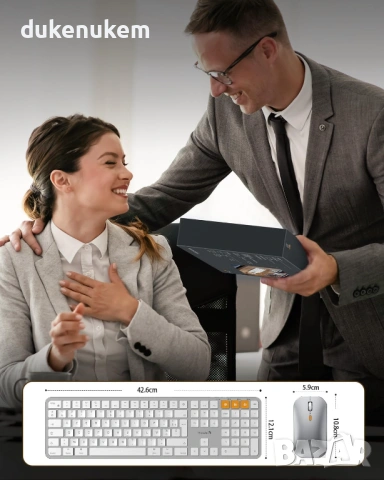 Безжичен комплект клавиатура и мишка за Mac – AZERTY, Bluetooth, снимка 7 - Клавиатури и мишки - 53382101