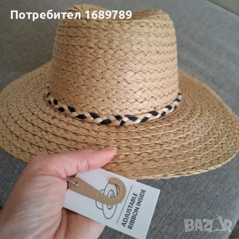 Нова дамска плажна шапка/ капела - размер S/M, снимка 2 - Шапки - 50187043