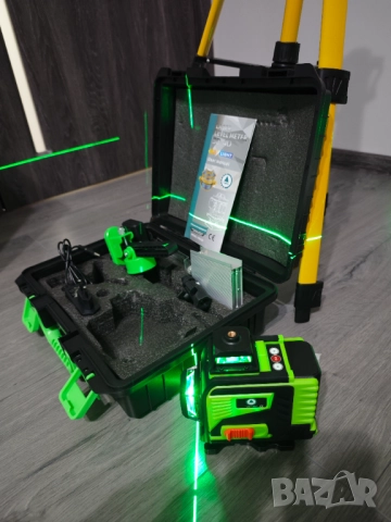 👉 „НОВО! Лазерен Нивелир 16 Линии Зелен Лазер – Самонивелиращ, Пълен Комплект, снимка 2 - Измервателни инструменти - 51999138