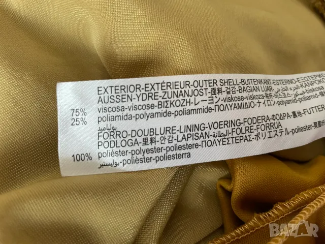 Zara Елегантна рокля от кадифе, охра, размер L, снимка 13 - Рокли - 50075021