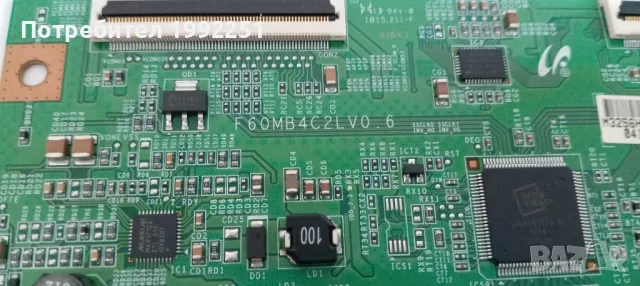 TCON Board F60MB4C2LV0. 6. Свален от Телевизор Samsung LE32C579J1S. С неработещ Main Board. , снимка 8 - Части и Платки - 47347854