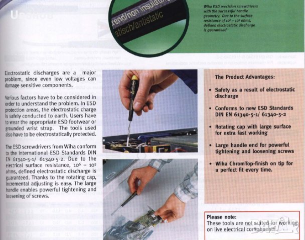 Анти-статик отвертка, размер 2,0х40, произведена в Германия, снимка 3 - Отвертки - 27479753