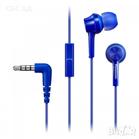 Panasonic слушалки с микрофон за поставяне в ушите, сини, снимка 1 - Слушалки, hands-free - 28843056