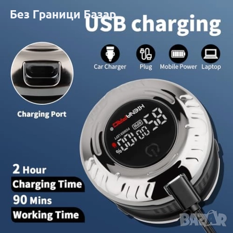 Нова Електрическа самобръсначка HIENA PRO 6D IPX7 с LED дисплей за мъж, снимка 4 - Електрически самобръсначки - 52772551