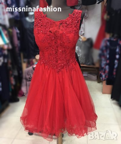 Бална червена рокля, снимка 2 - Рокли - 24549293