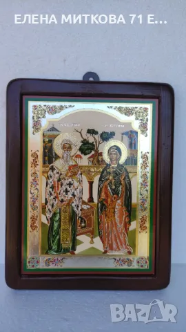Икони на Св.Петка и на Св.Киприян и Юстина върху дървена основа, снимка 2 - Икони - 44767353