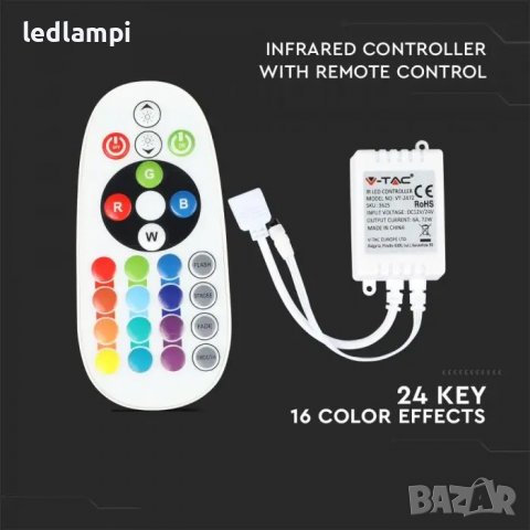 Дистанционно Управление за LED лента RGB - 24 бутона, снимка 2 - Други - 15042431
