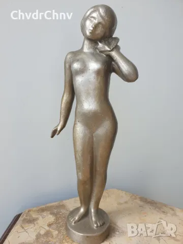 Съветска руска скулптура/метална фигура на гола жена/еротика/статуетка 30см-1кг