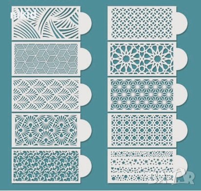 10 вида стенсил шаблон за спрей торта украса декорация Scrapbooking, снимка 2 - Други - 38235805