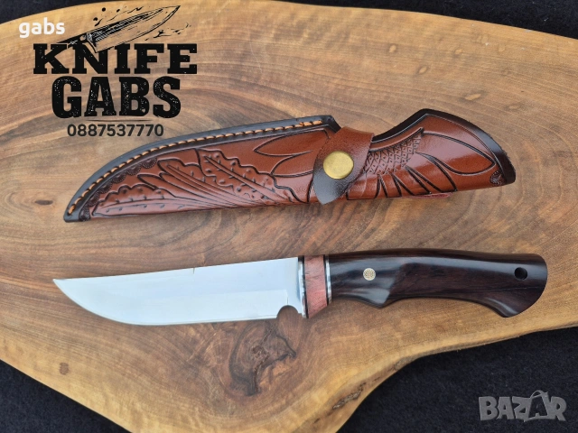 Висококачествен ръчно изработен нож с кожена кания,LN404, снимка 16 - Ножове - 48866253