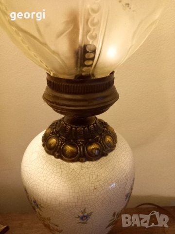 ретро бронзова настолна лампа , снимка 7 - Настолни лампи - 43861636