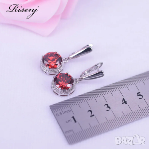 Сребърен комплект със сапфири, снимка 3 - Бижутерийни комплекти - 44888148